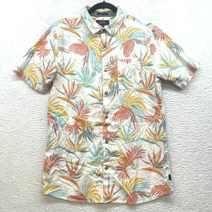 Roark Shirt Mens Medium Multicolor Parrots All Over Print Hawaiian Aloha Classic